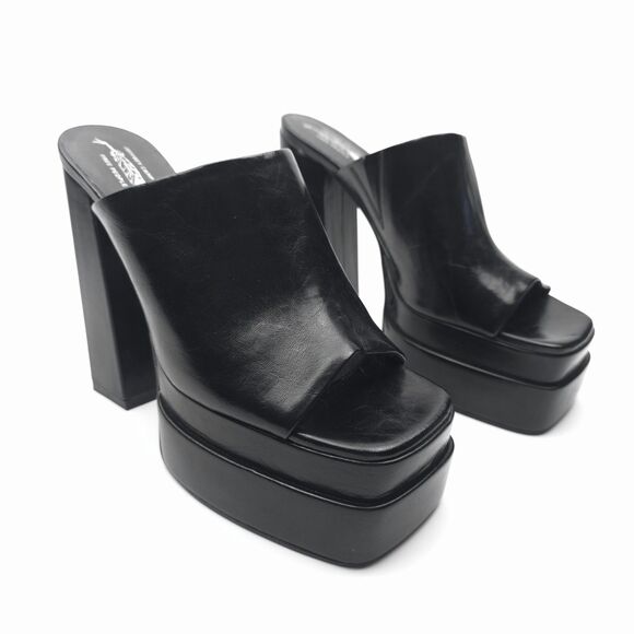 NEW Jeffrey Campbell Free People Luna Luv Mule Black Platform 90s Clean Girl Y2k - Picture 1 of 11